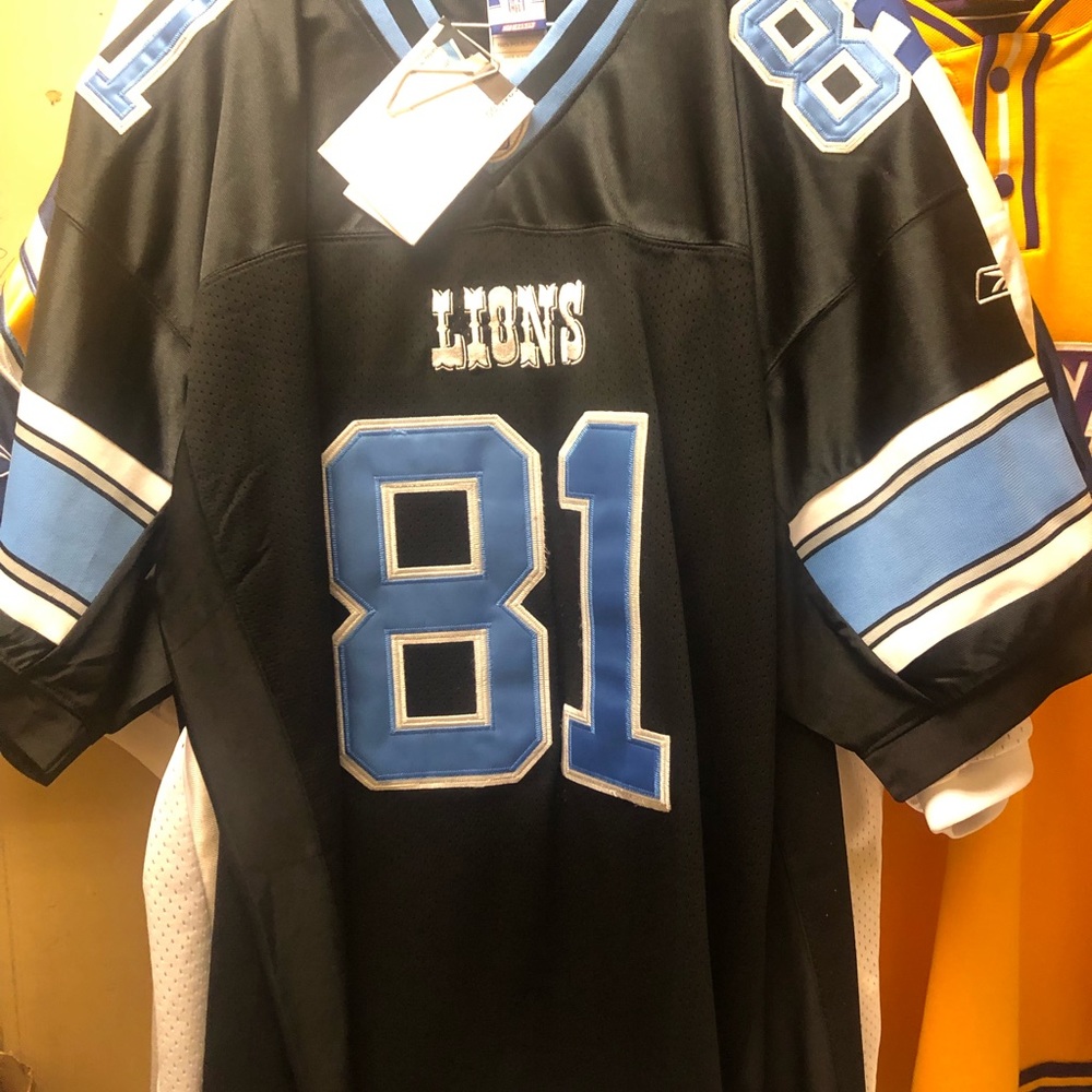 Detroit lions hall of fame Calvin Johnson black jersey